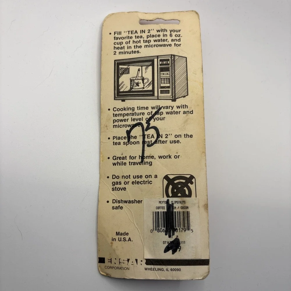 Vtg Microwave Tea In 2 Minutes Infuser‎ In Original Package NOS
